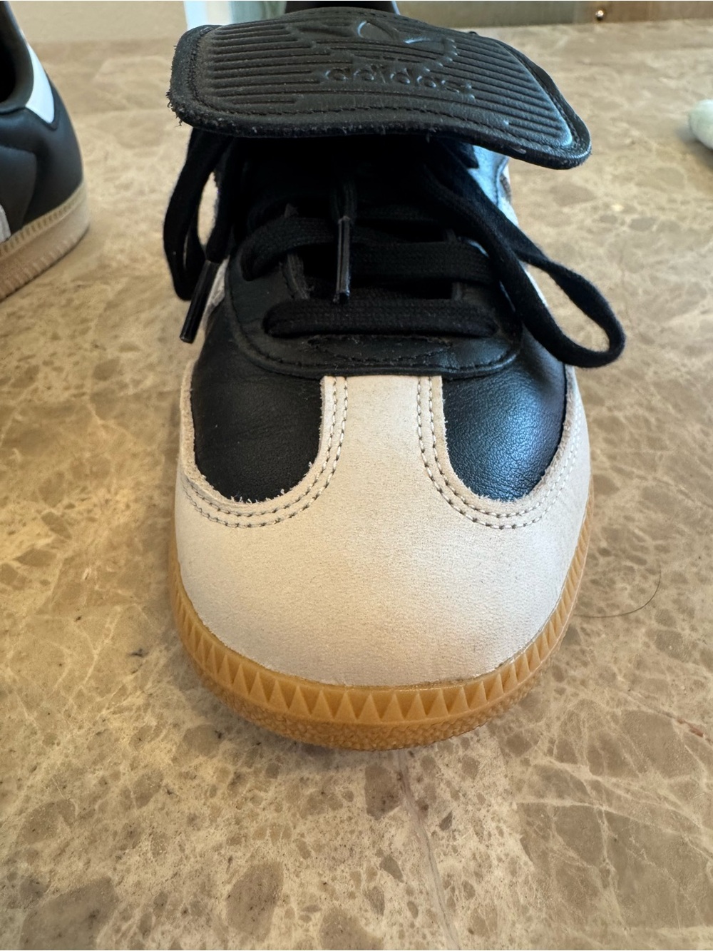 adidas Samba Long Tongue Shoes Core Black White Cloud Gold Metallic M 6.5/W 7.5 - Picture 7 of 15